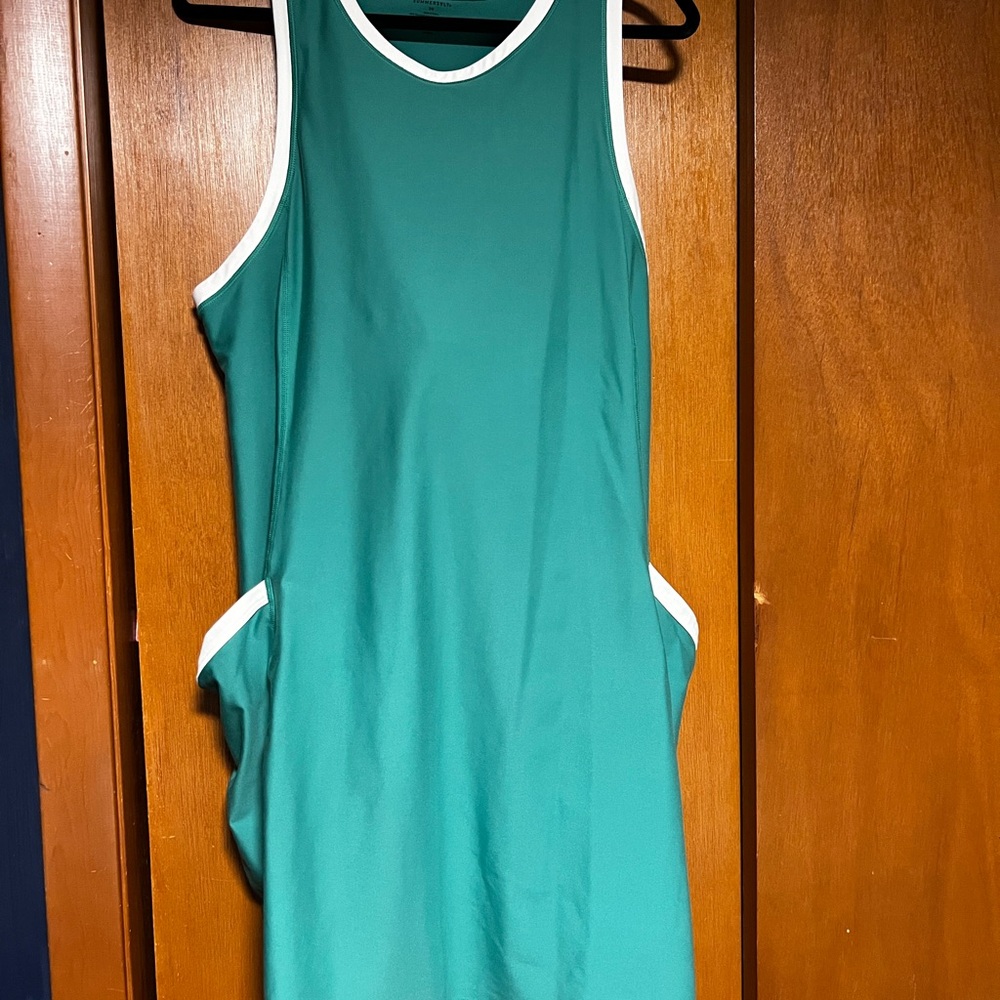 Summersalt Green and White Dress